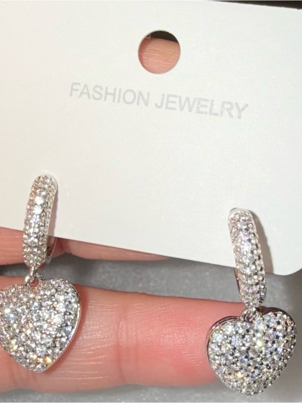 NEW 14K Gold Plated Sparkling Silver Heart Earrings